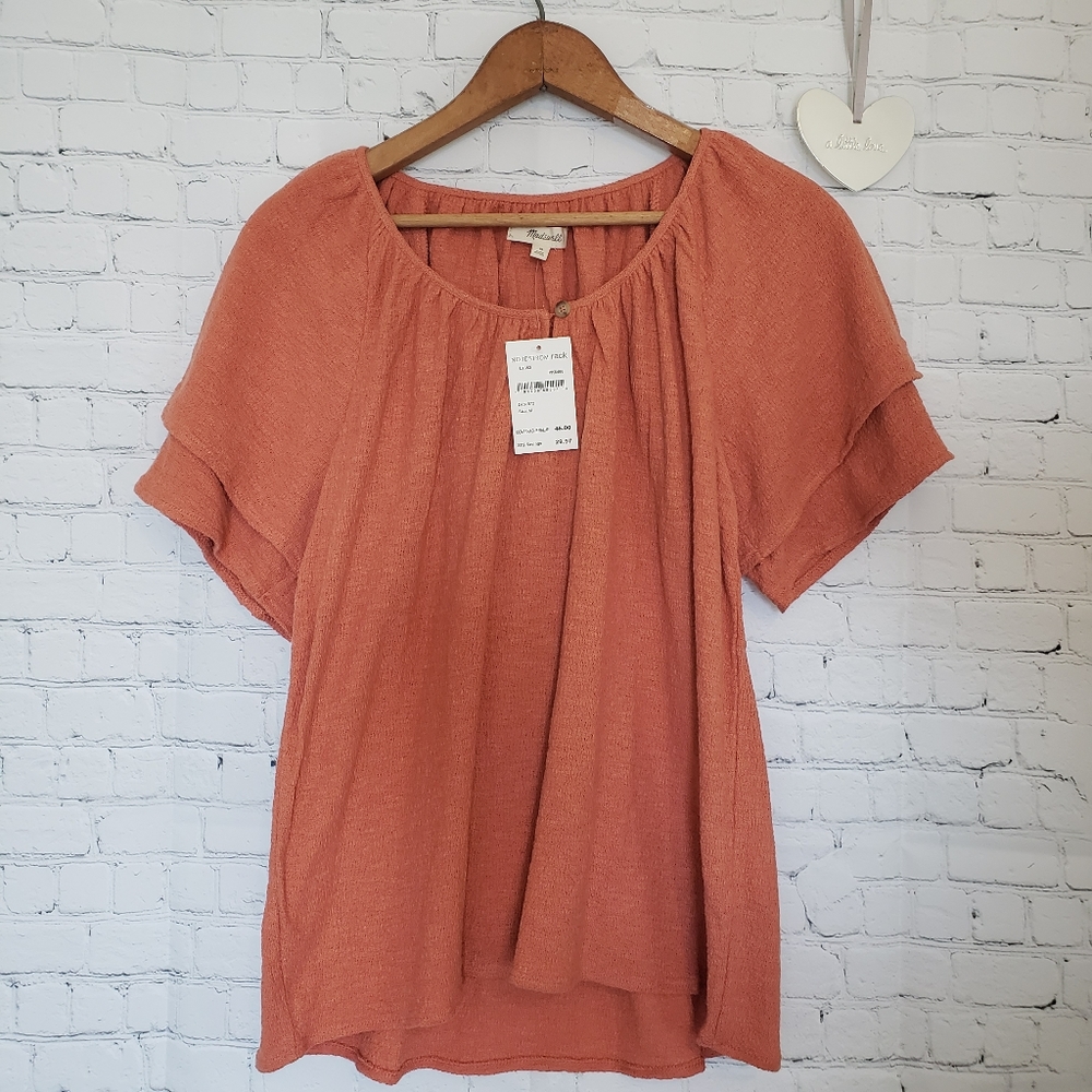 Madewell Textured and Thread Tiered Top